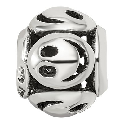 Sterling Silver Smiley Faces Bead – view 5