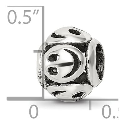 Sterling Silver Smiley Faces Bead – view 6