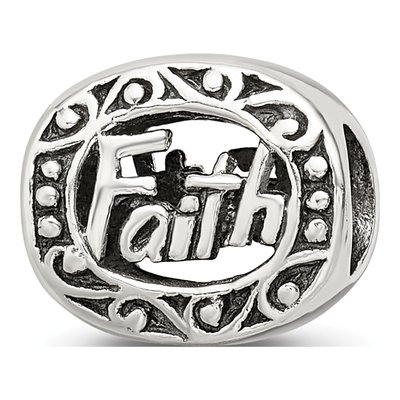 Sterling Silver Faith Bead