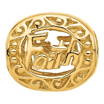 Gold-Plated Sterling Silver Floral Faith Bead – view 5