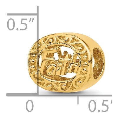 Gold-Plated Sterling Silver Floral Faith Bead – view 6