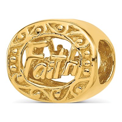 Gold-Plated Sterling Silver Floral Faith Bead