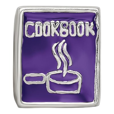 Sterling Silver Purple Enamel Cookbook Bead – view 5