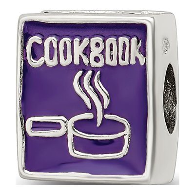 Sterling Silver Purple Enamel Cookbook Bead – view 6