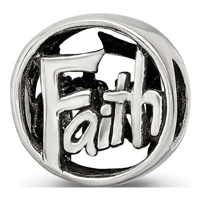 Sterling Silver Faith Bead