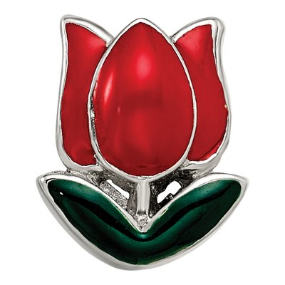 Sterling Silver Enameled Tulip Bead – view 5