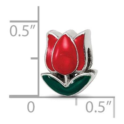Sterling Silver Enameled Tulip Bead – view 6