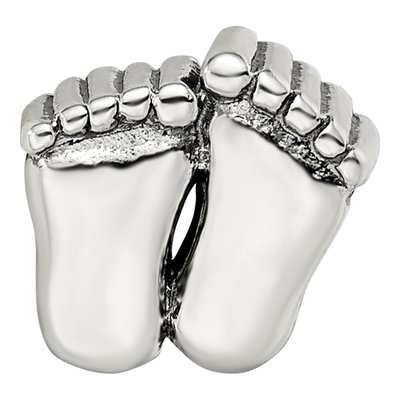 Sterling Silver Feet Bead – view 5