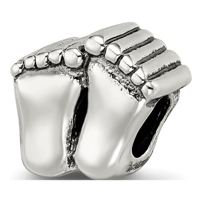 Sterling Silver Feet Bead