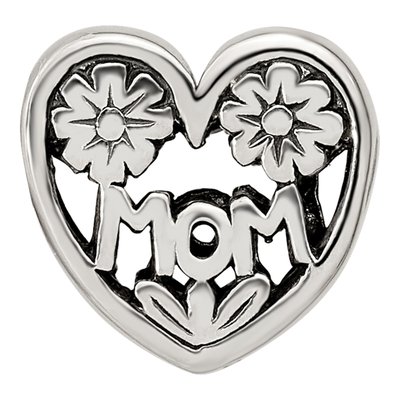 Sterling Silver Mom Heart Bead – view 5