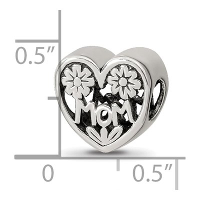 Sterling Silver Mom Heart Bead – view 6