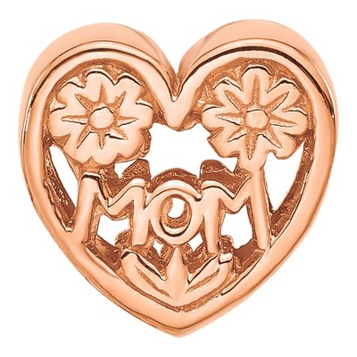 Rose Gold-Plated Sterling Silver Mom Heart Bead – view 4