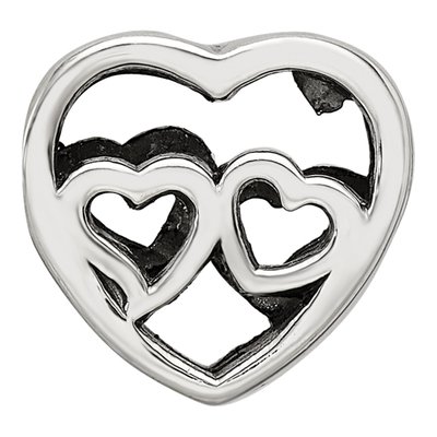 Sterling Silver Two Hearts Bead – view 5