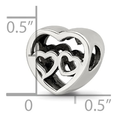Sterling Silver Two Hearts Bead – view 6