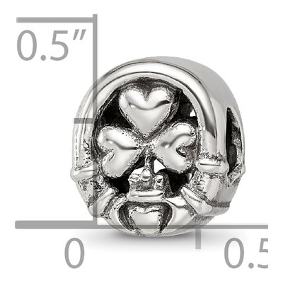 Sterling Silver Three Leaf Clover Bead – view 6