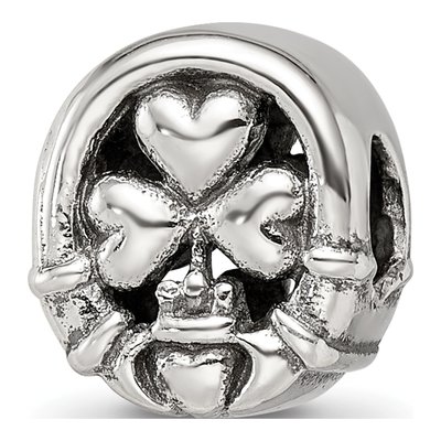 Sterling Silver Three Leaf Clover Bead
