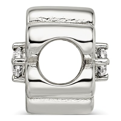 Sterling Silver CZ Four Leaf Clover Bead – view 4