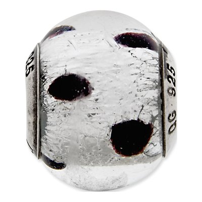 Sterling Silver Murano Glass Burgundy Bead – view 5