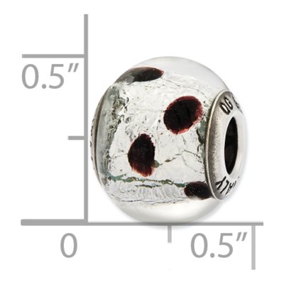 Sterling Silver Murano Glass Burgundy Bead – view 6