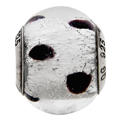 Sterling Silver Murano Glass Burgundy Bead
