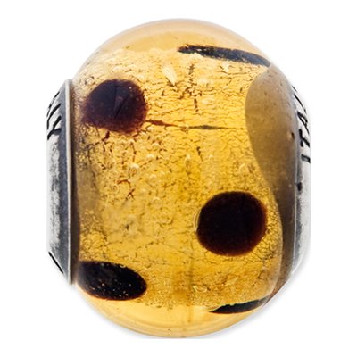Sterling Silver Murano Glass Dark Brown Bead – view 3