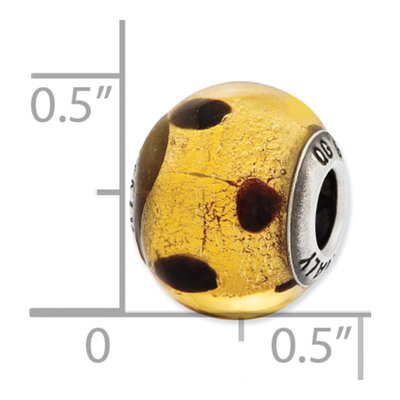 Sterling Silver Murano Glass Dark Brown Bead – view 4