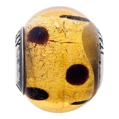 Sterling Silver Murano Glass Dark Brown Bead