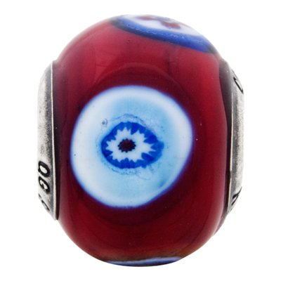 Sterling Silver Murano Dark Red Glass Bead – view 4