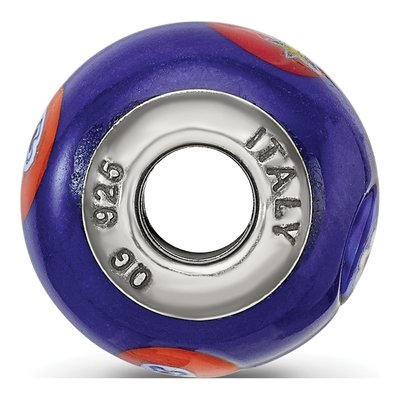Sterling Silver Blue Murano Glass Bead – view 4