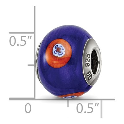 Sterling Silver Blue Murano Glass Bead – view 7