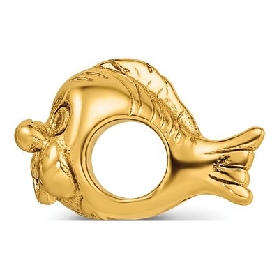 Gold-Plated Sterling Silver Fish Bead – view 4