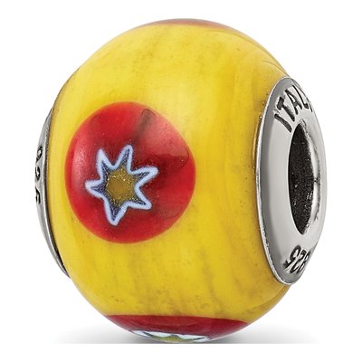 Sterling Silver Murano Glass Bead