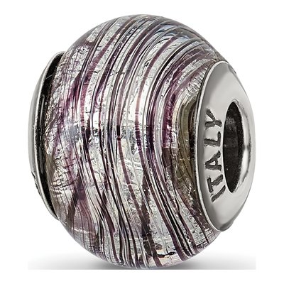 Sterling Silver Murano Glass Bead