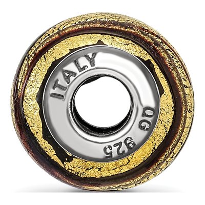 Sterling Silver Murano Glass Brown Bead – view 2