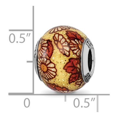 Sterling Silver Floral Glass Bead – view 7