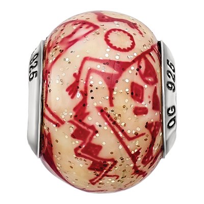 Sterling Silver Red Glass Bead – view 6