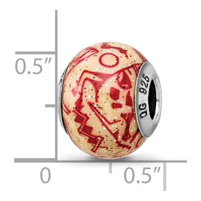 Sterling Silver Red Glass Bead – view 7