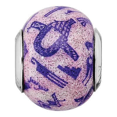 Sterling Silver Purple Glass Bead – view 5