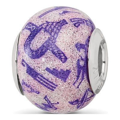 Sterling Silver Purple Glass Bead – view 6