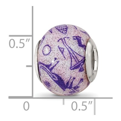 Sterling Silver Purple Glass Bead – view 7
