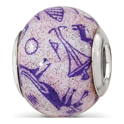 Sterling Silver Purple Glass Bead
