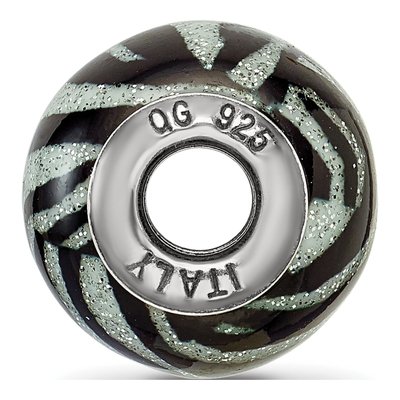 Sterling Silver Murano Glass Stripe Bead – view 4