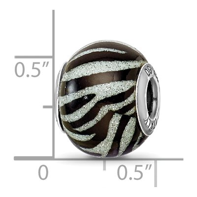 Sterling Silver Murano Glass Stripe Bead – view 7