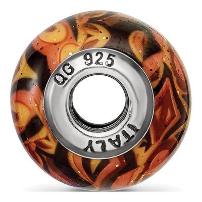 Sterling Silver Orange Glass Bead – view 4