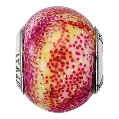 Sterling Silver Fuschia Glass Bead – view 4