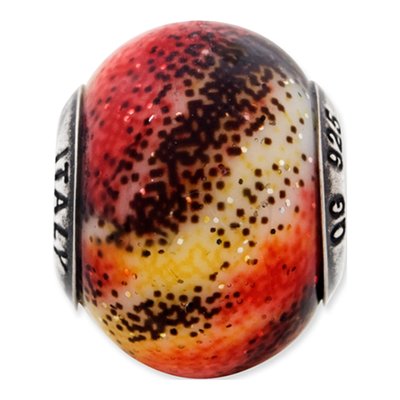 Sterling Silver Red Glass Bead – view 5