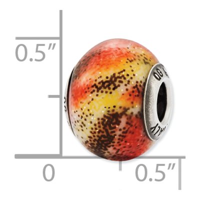 Sterling Silver Red Glass Bead – view 6