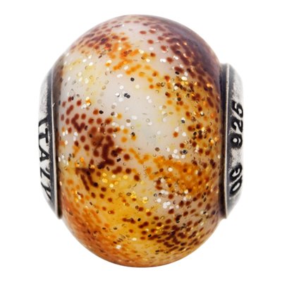 Sterling Silver Brown Glass Bead