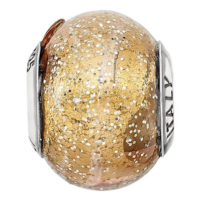 Sterling Silver Murano Glass Glitter Bead – view 4