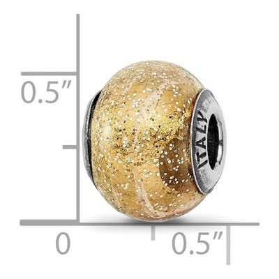Sterling Silver Murano Glass Glitter Bead – view 5
